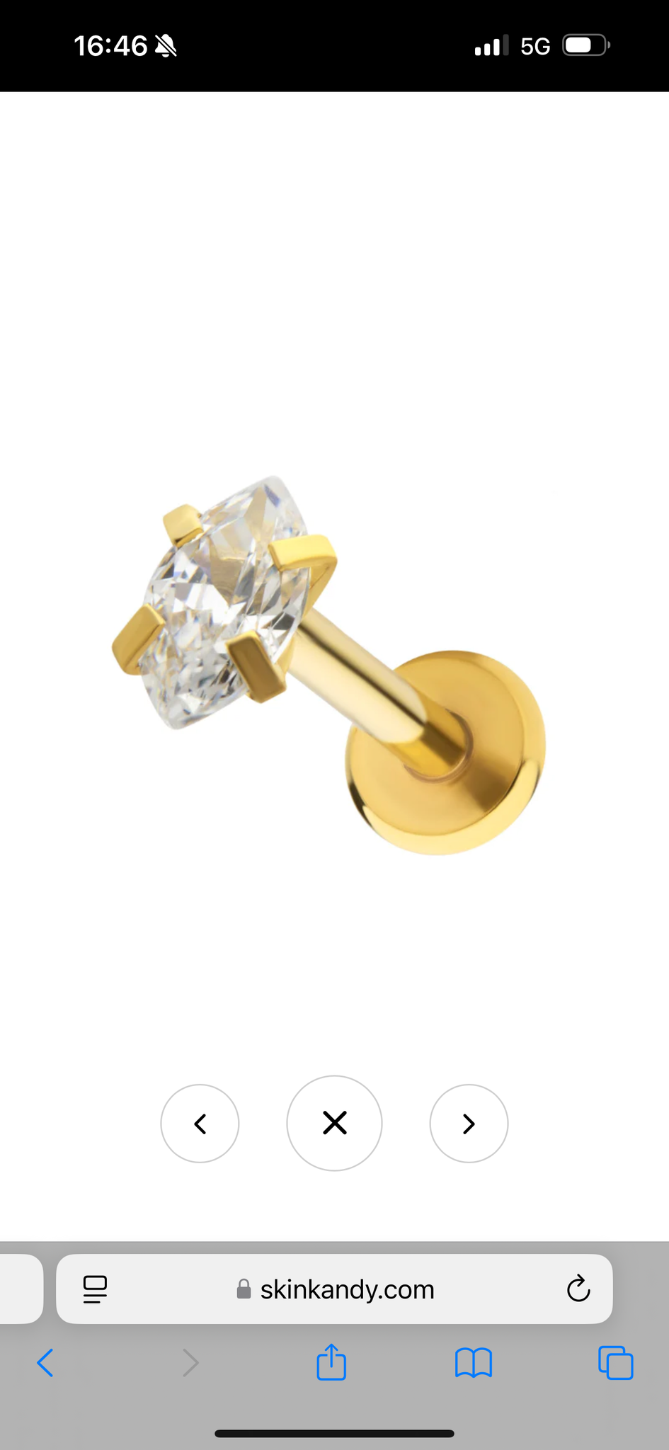 Labret i titanium 1.2mm med navettslipad 3x6mm CZ topp