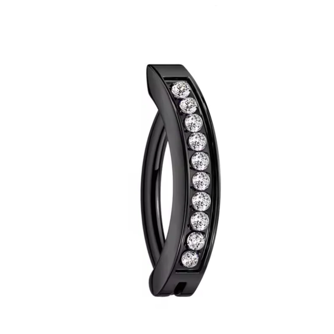 Titanium navelsmycke med cubic zirconia - unik design