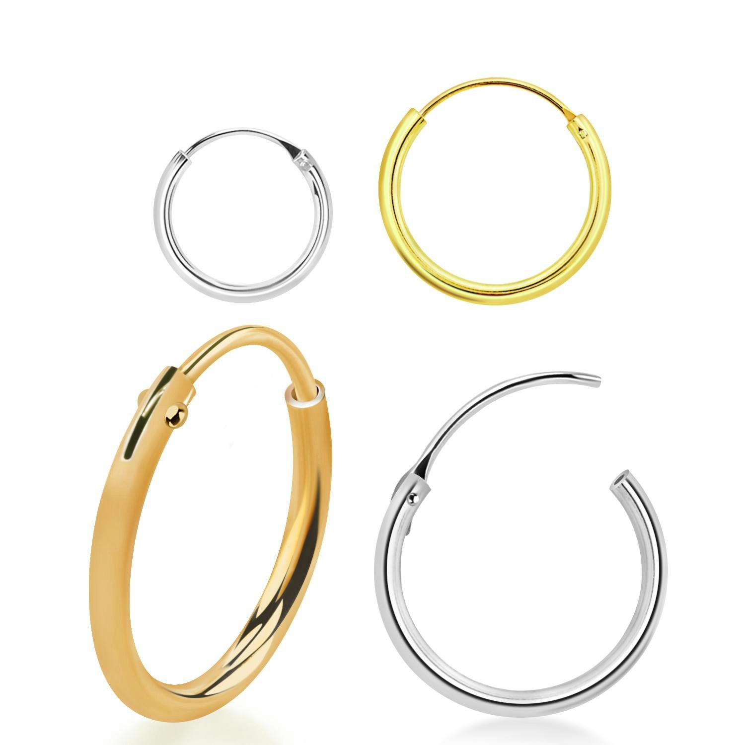 Örhänge / Hoop i 925 silver 1.2mm tjock (par)