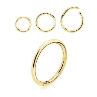 Clicker ring med gångjärn 1.0mm äkta 18 karat guld