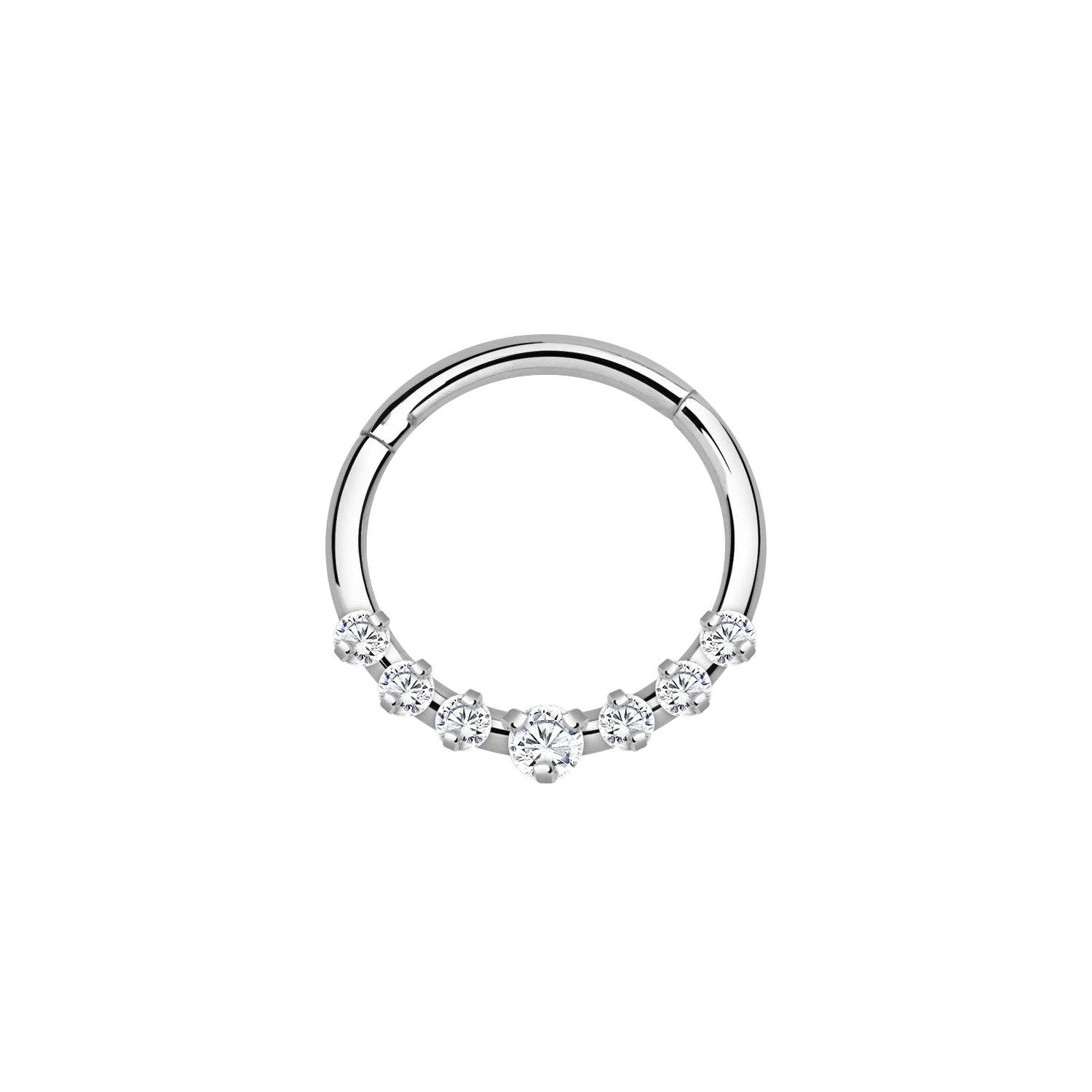 Segmentring 1.2mm i titanium med gångjärn och CZ crystals