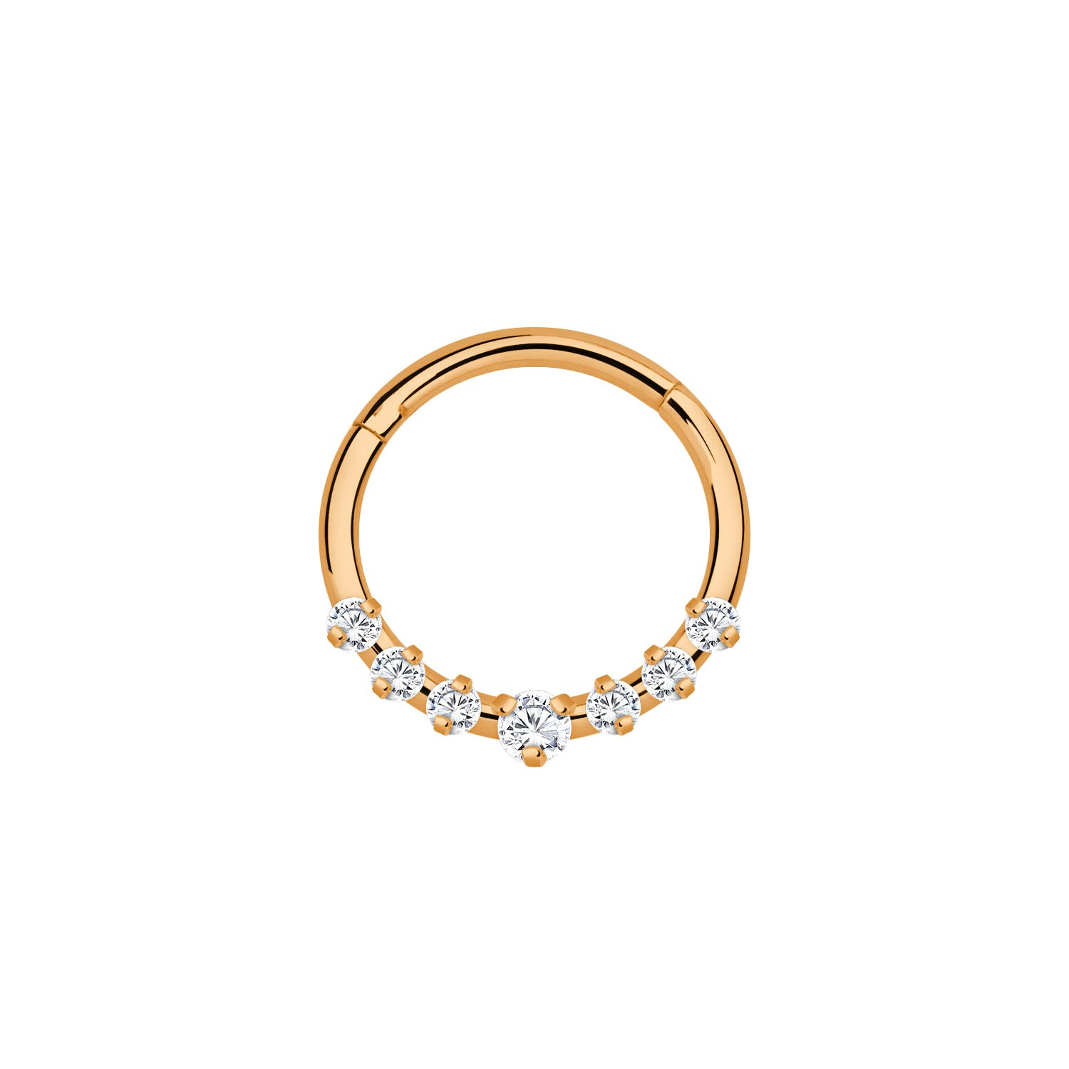 Segmentring 1.2mm i titanium med gångjärn och CZ crystals