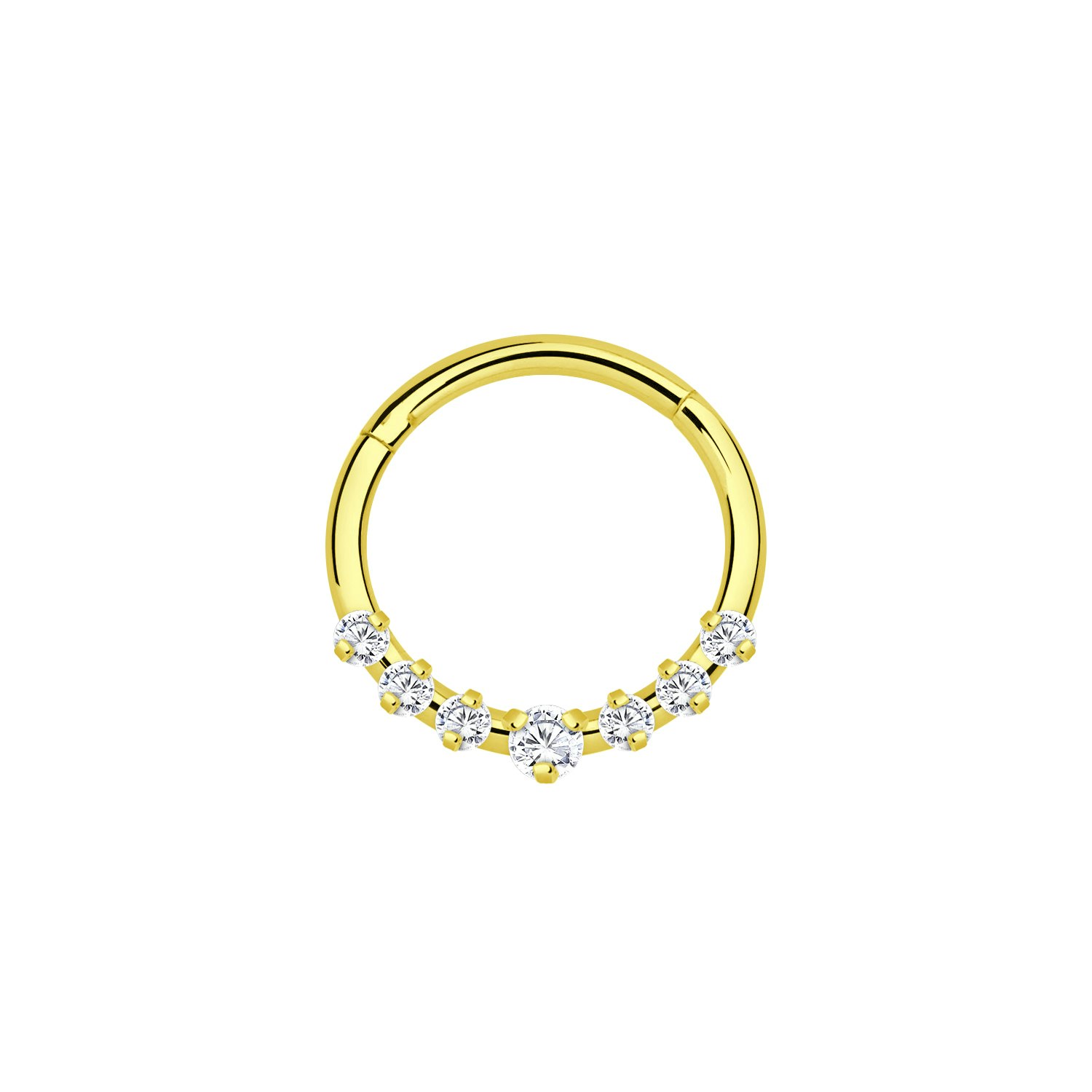 Segmentring 1.2mm i titanium med gångjärn och CZ crystals