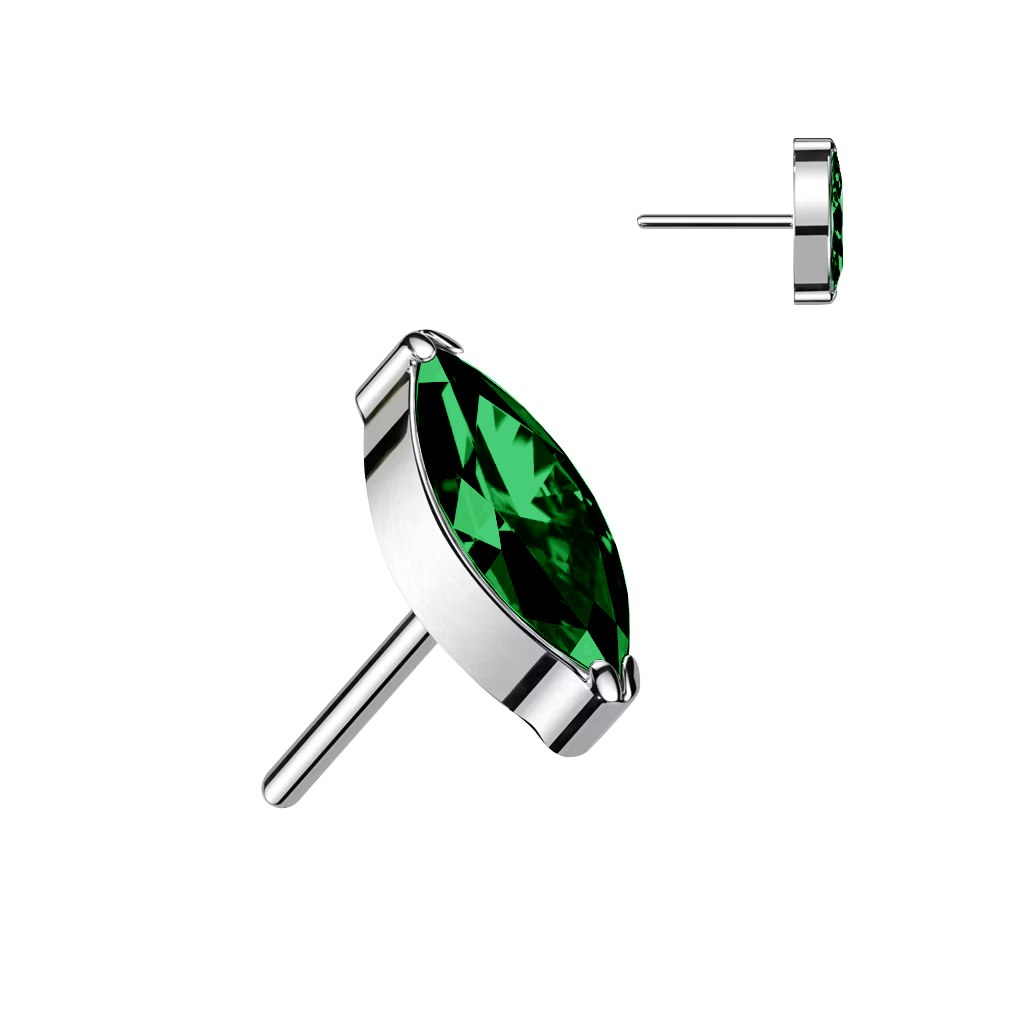 Threadless topp i titanium - Navettslipad CZ eller opal