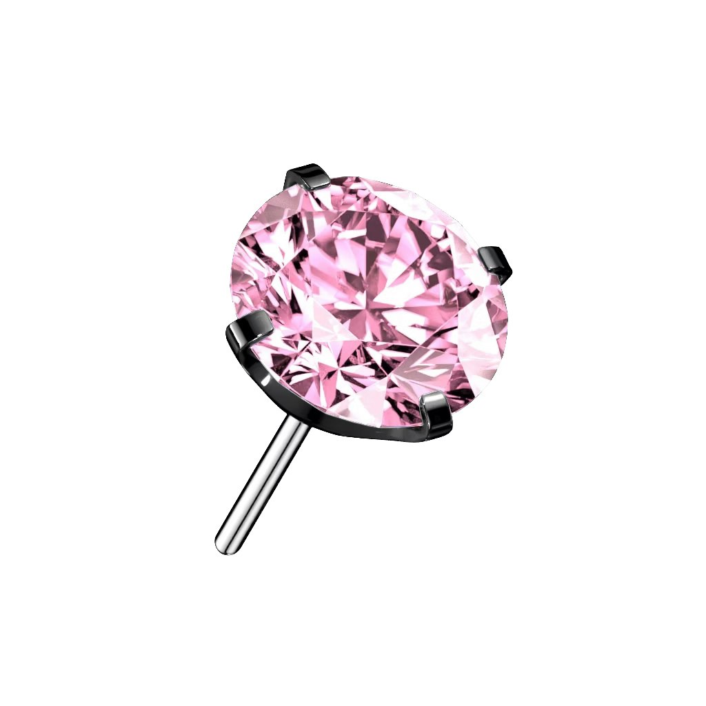 Threadless topp i titanium - Prong-set CZ