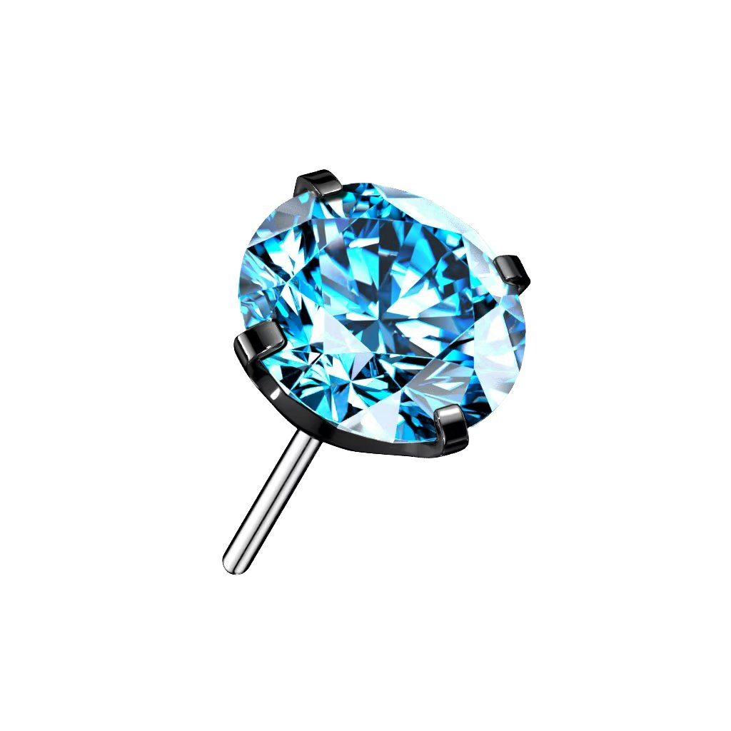 Threadless topp i titanium - Prong-set CZ