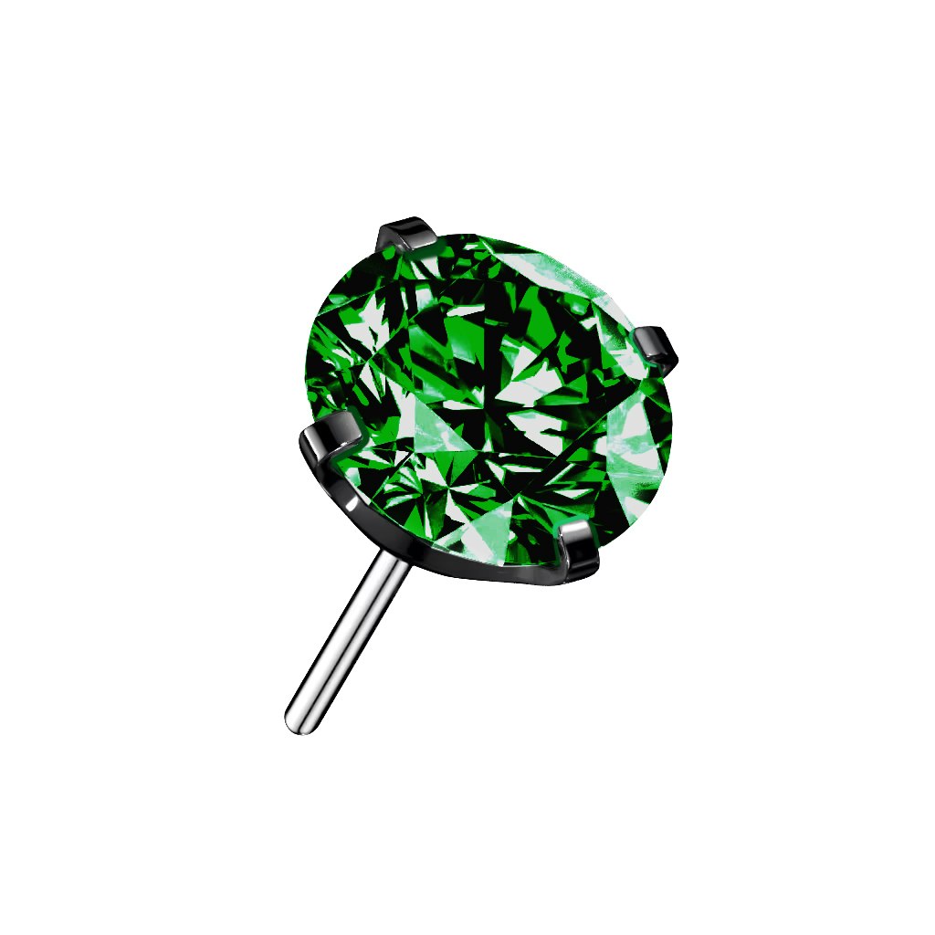 Threadless topp i titanium - Prong-set CZ