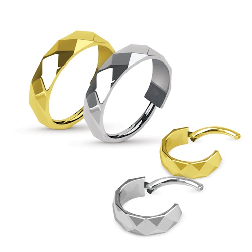 Titanium ring med gångjärn 1.2mm med diamantslipad bred kant