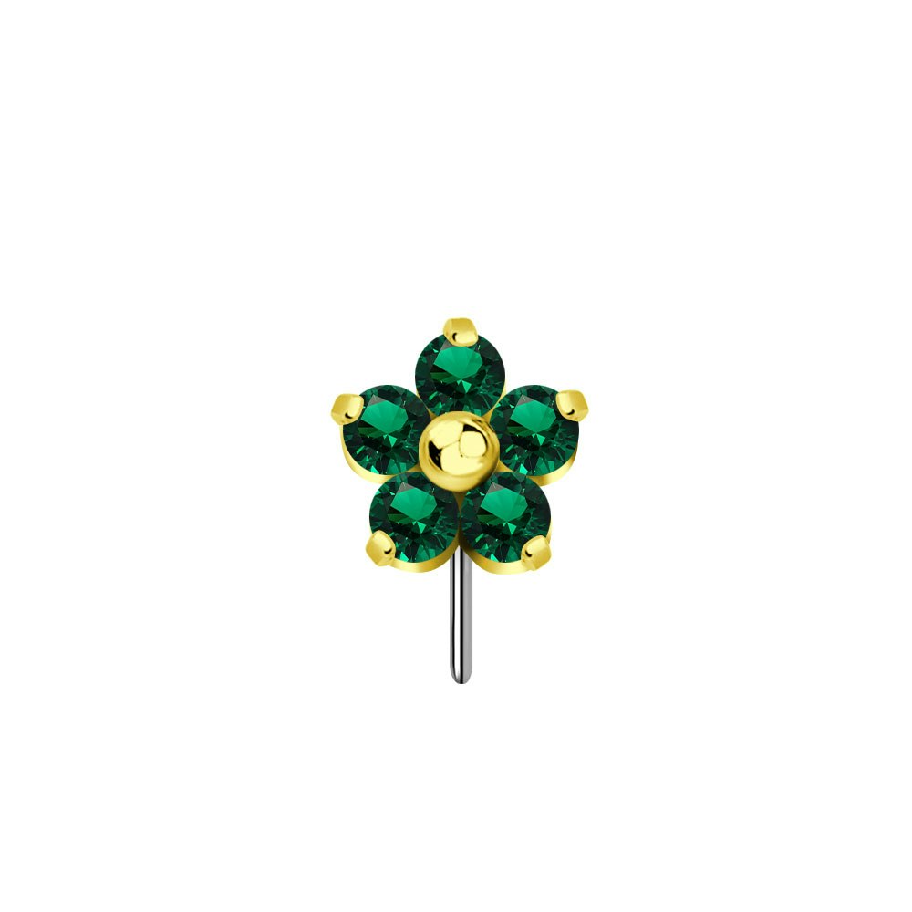 Threadless topp i titanium - blomma med CZ