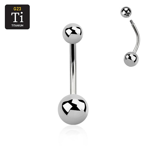 Titanium Banana utvändigt gängad 1.6mm med 5 & 6mm kula