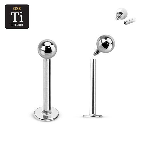 Titanium Labret 1.6mm med 3mm kula