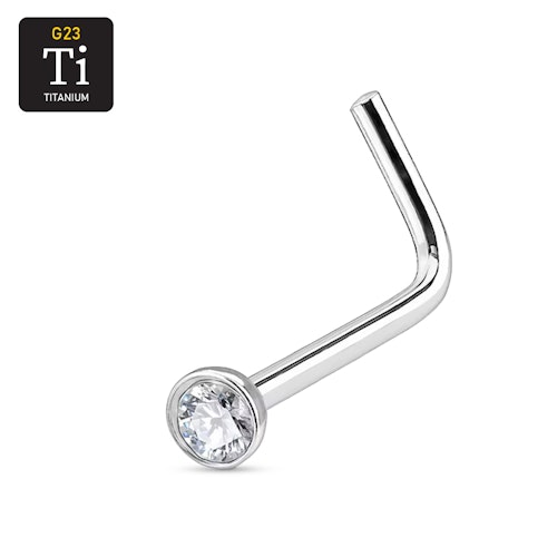 Titanium Nässmycke med 2mm crystal