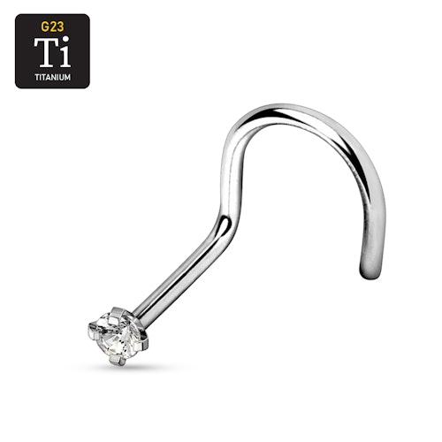 Titanium Nässmycke "nose screw" med 2mm CZ