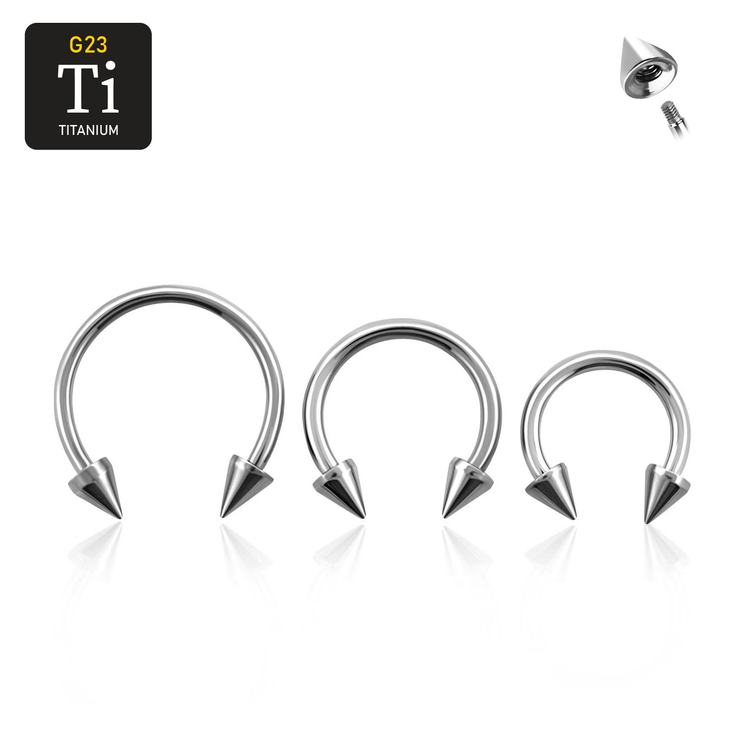 Titanium CBR utvändigt gängad 1.2mm med 3mm kon