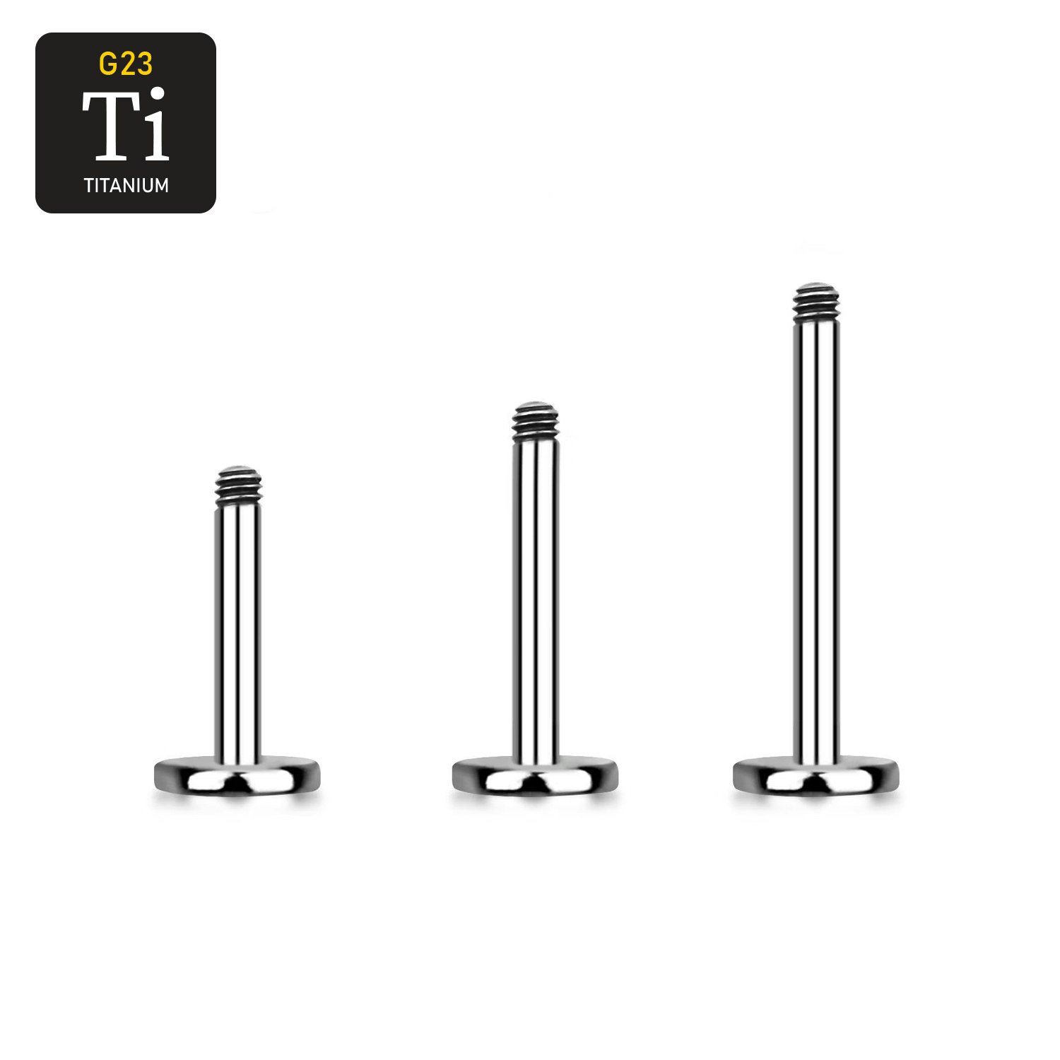Titanium Labret / Monroe 1.6mm med 4mm bas (lös del)