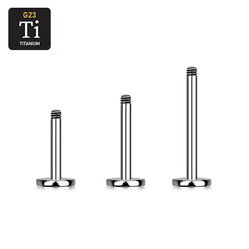 Titanium Labret / Monroe 1.6mm med 4mm bas (lös del)