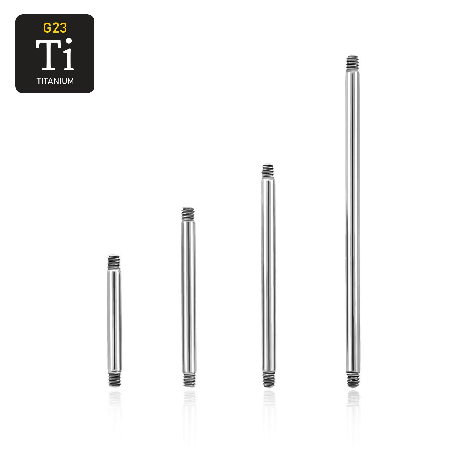 Titanium barbell utvändigt gängad 1.2mm (lös del)
