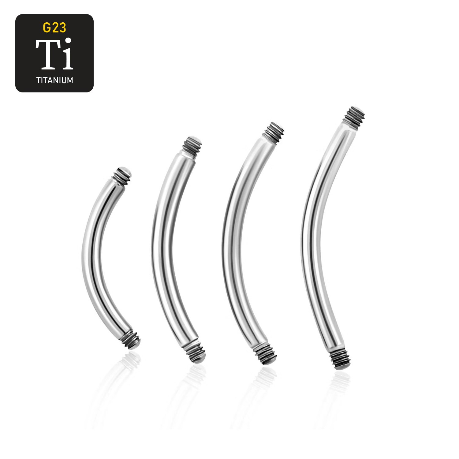 Titanium banana utvändigt gängad 1.2mm (lös del)