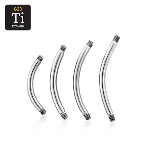 Titanium banana utvändigt gängad 1.2mm (lös del)