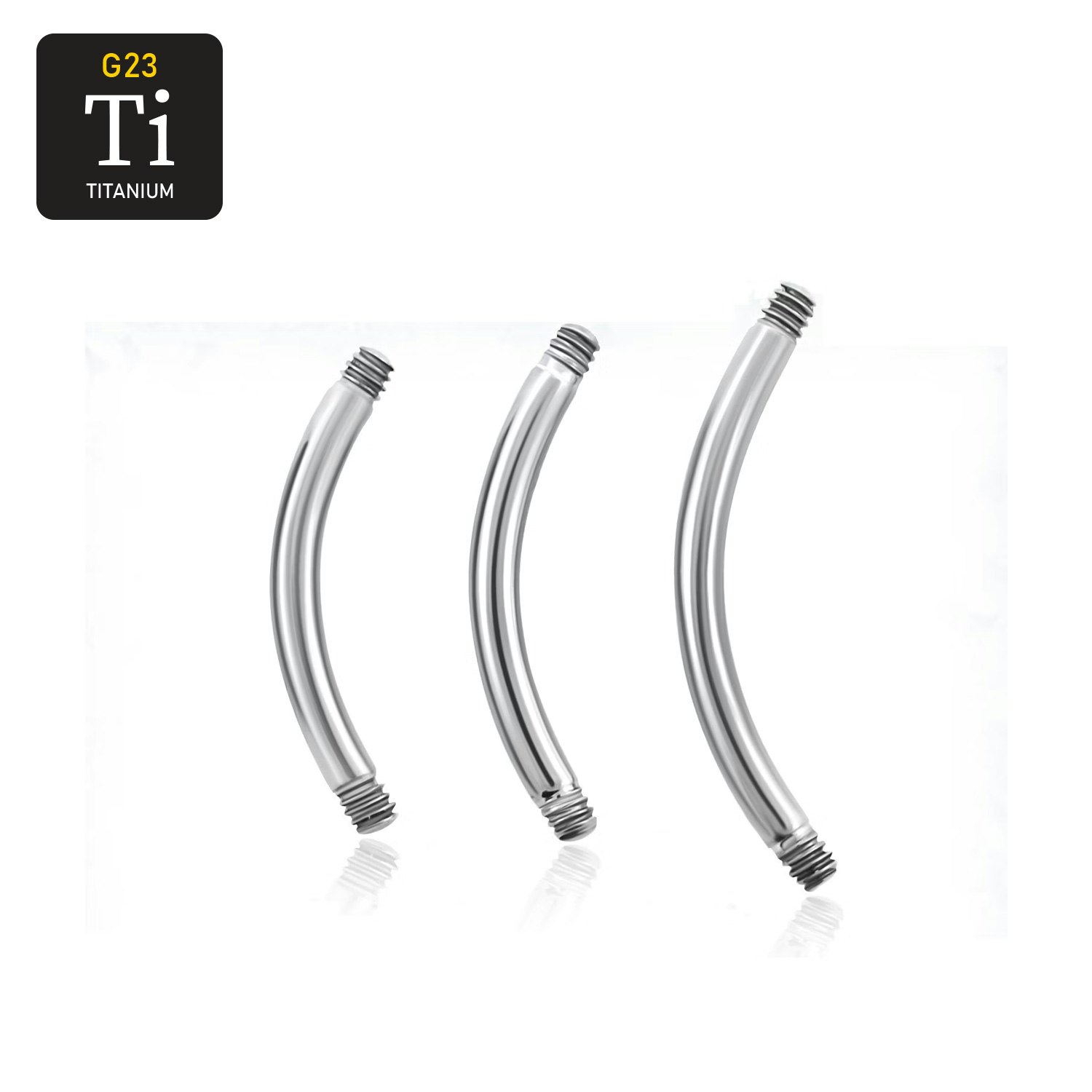 Titanium banana utvändigt gängad 1.6mm (lös del)