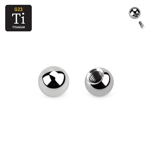 Titanium kula 2.5mm med 1.2mm gänga (lös del)