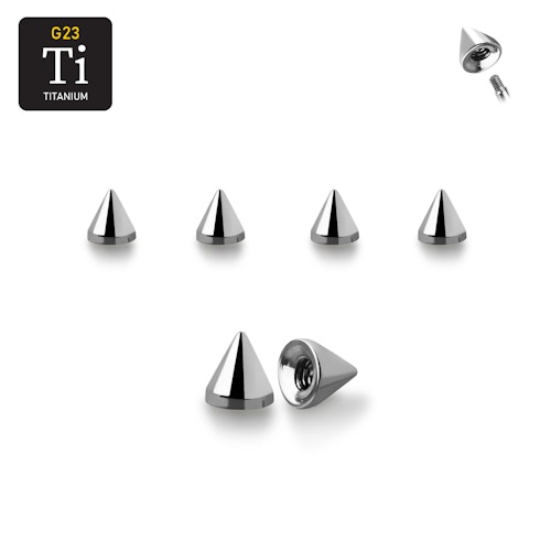 Titanium kon 2.5mm med 1.2mm gäng (lös del)