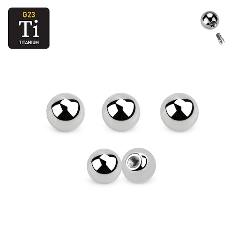 Titanium kula 3mm med 1.2mm gäng (lös del)