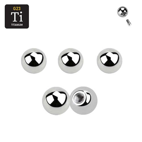 Titanium kula 4mm med 1.2mm gäng (lös del)