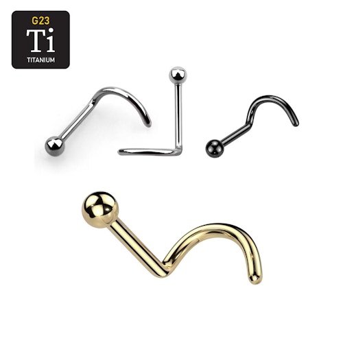Titanium nässmycke "Nose Screw" med 2mm boll