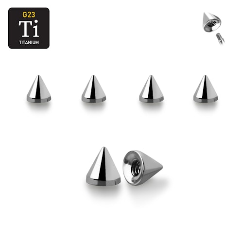 Titanium kon 3mm med 1.2mm gäng (lös del)