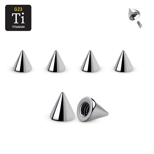 Titanium kon 3mm med 1.6mm gäng (lös del)