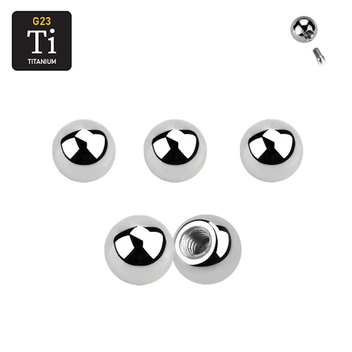 Titanium kula 4mm med 1.6mm gäng (lös del)