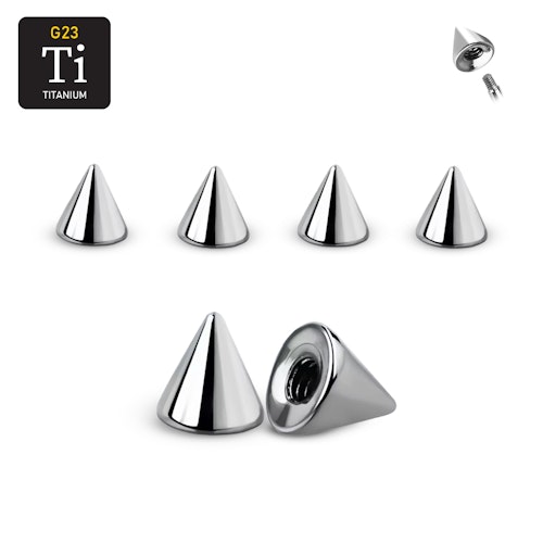 Titanium kon 4mm med 1.6mm gäng (lös del)
