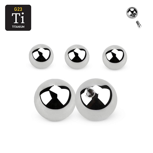 Titanium kula 8mm med 1.6mm gäng (lös del)