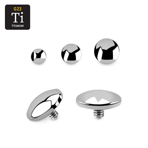Titanium dermal piercing 1.2mm "platt dome"