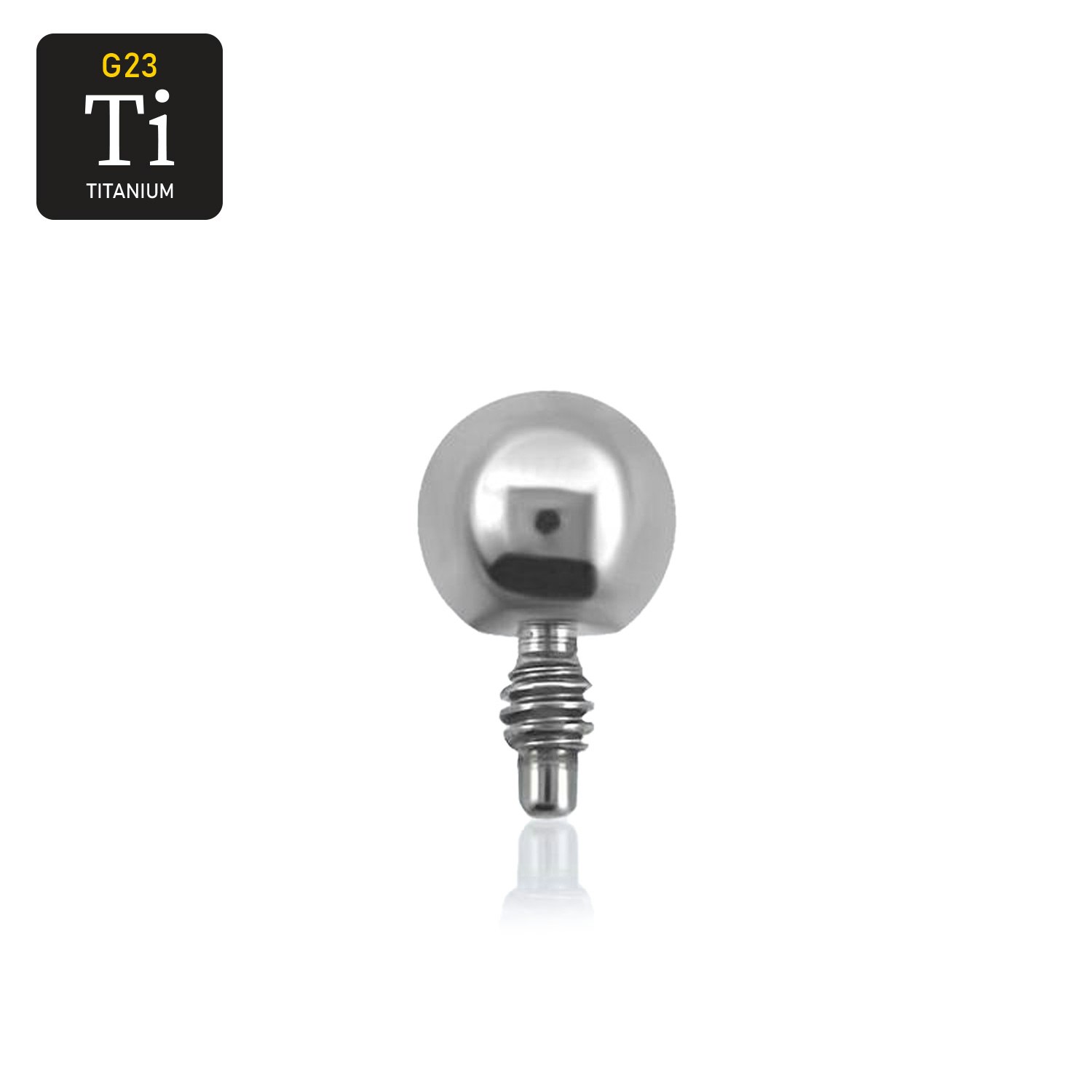 Titanium dermal piercing 1.2mm med 3mm kula
