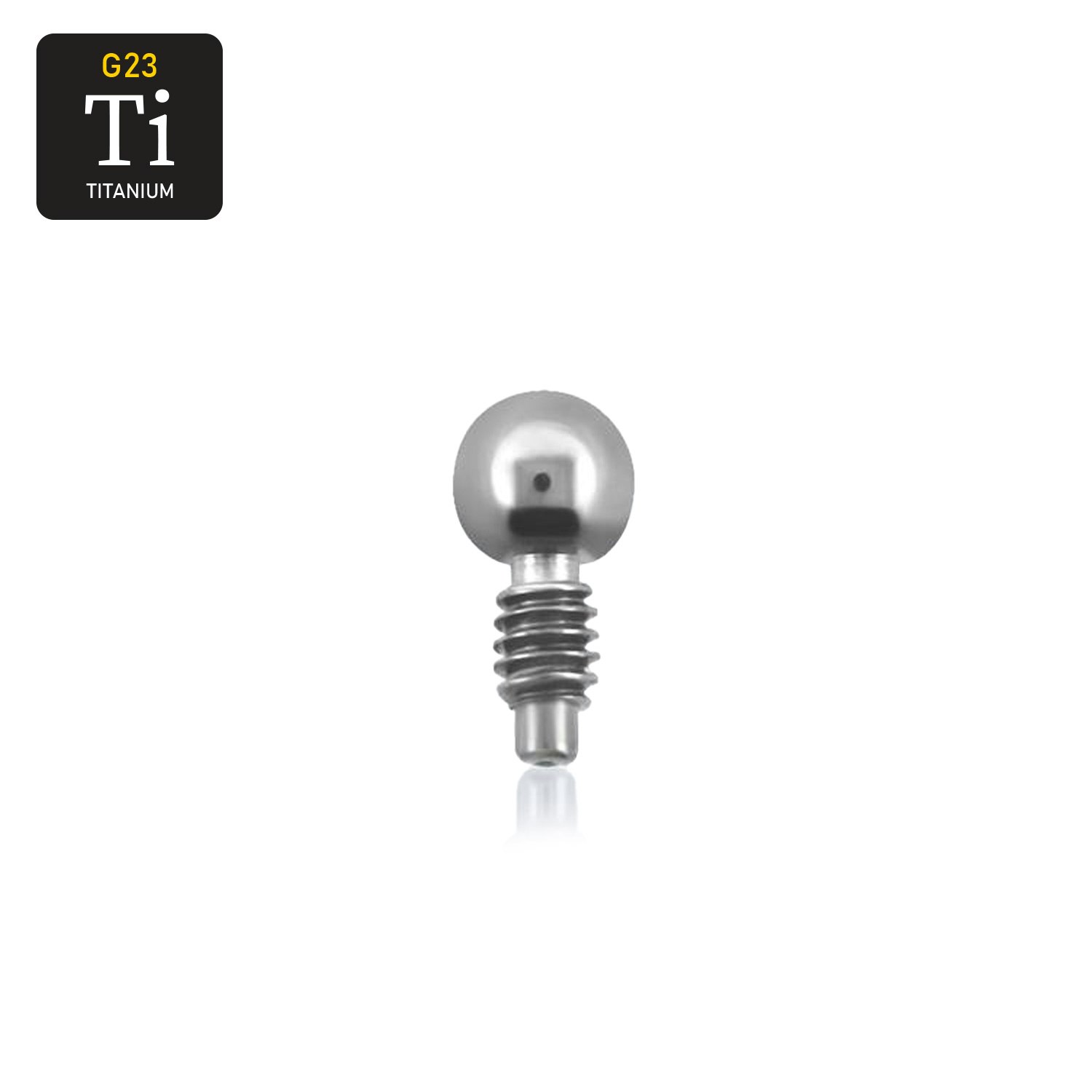 Titanium dermal piercing 1.2mm med 2mm kula