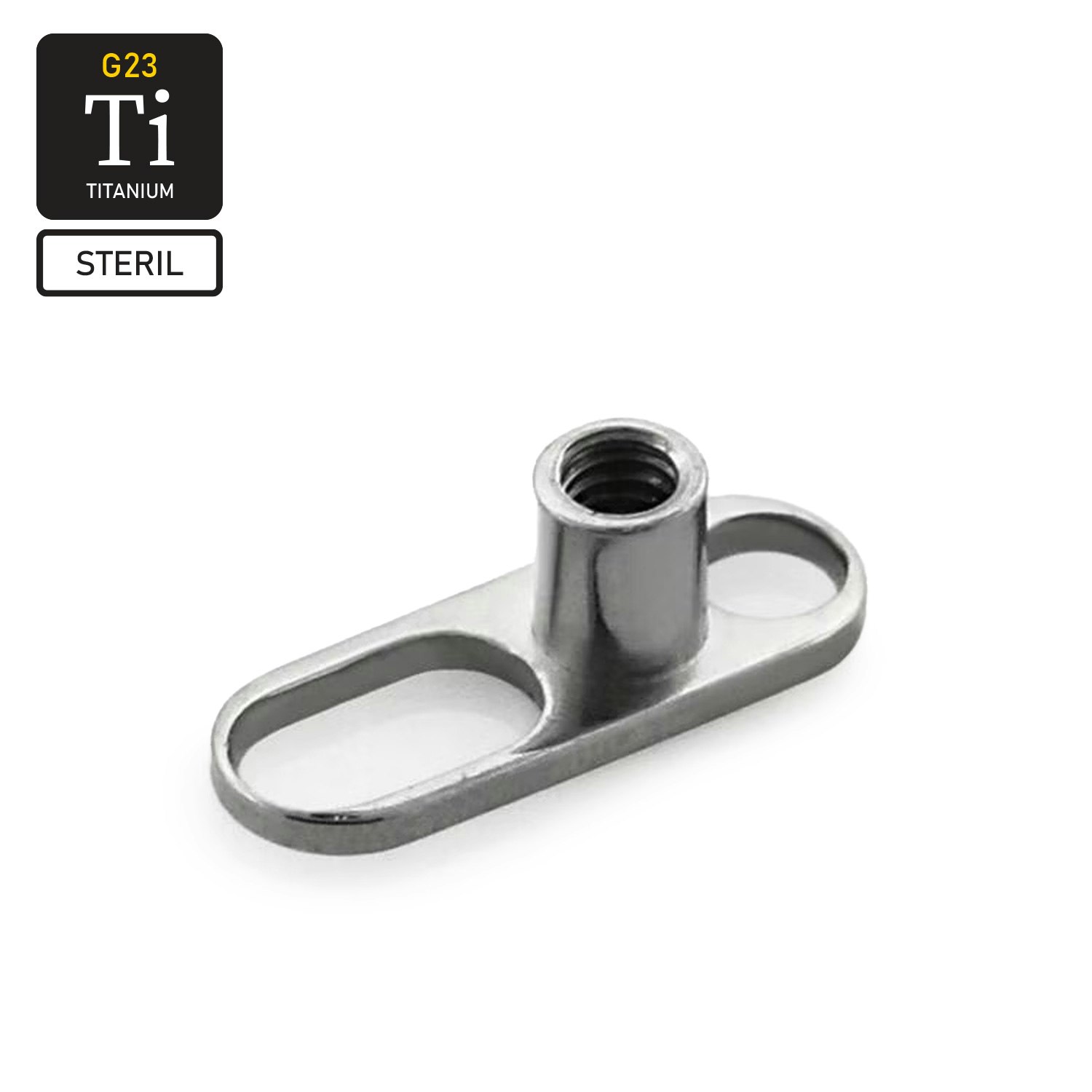 Steril dermal piercing bas i titanium (öppen)