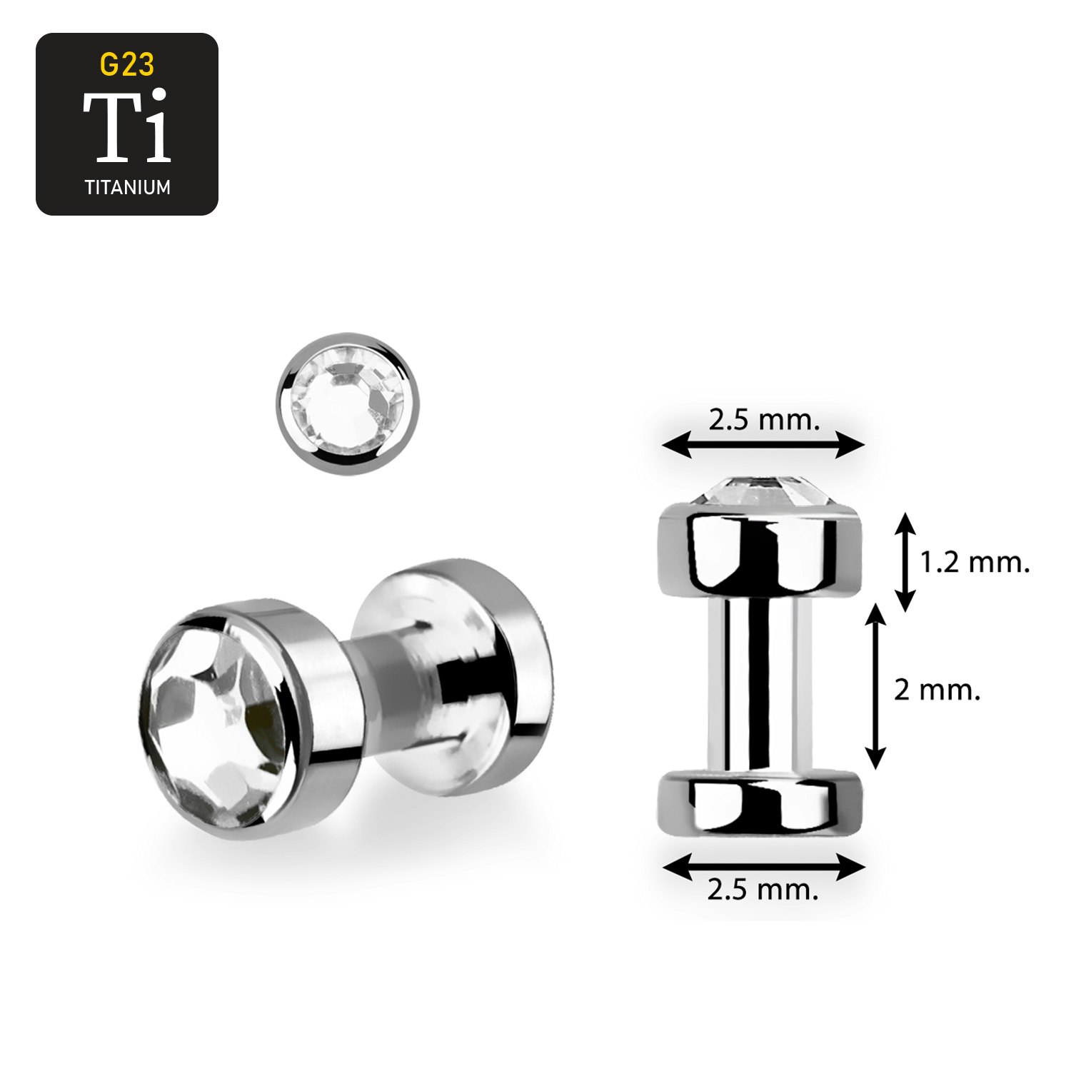Skin diver titanium 2.5mm klar crystal