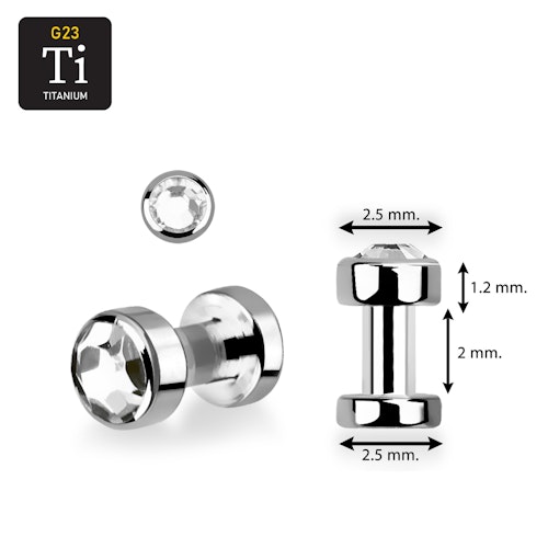 Skin diver titanium 2.5mm klar crystal