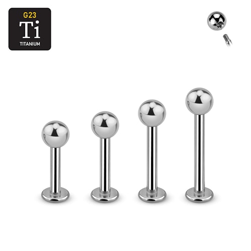 Titanium Labret 1.6mm med 4mm kula