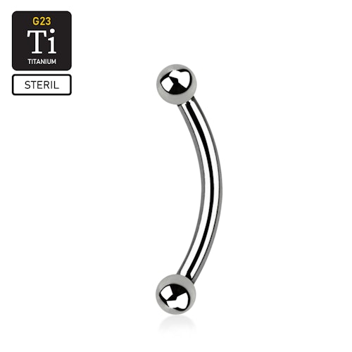 Steril titanium banana utvändigt gängad 1.2mm med 2.5mm kulor