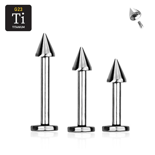 Titanium Labret / Monroe 1.2mm med 3mm kon