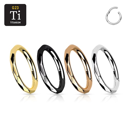 Segmentring i titanium 1.2mm med fasettslipad kant
