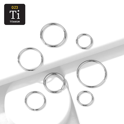 Sömlös / Seamless ring i grade 23 titanium 0.8mm