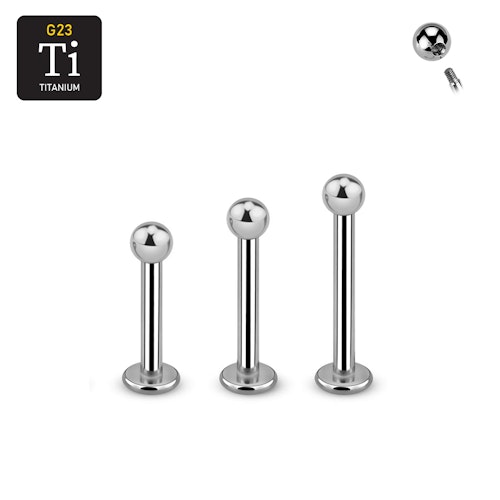 Titanium Labret 1.6mm med 3mm kula