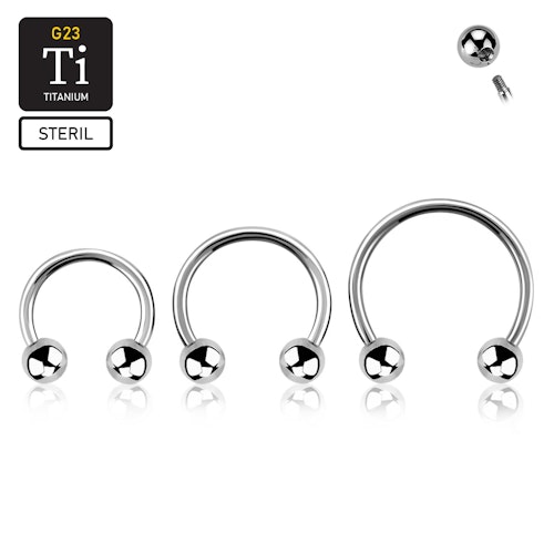 Steril titanium CBR 1.2mm med 4mm kulor