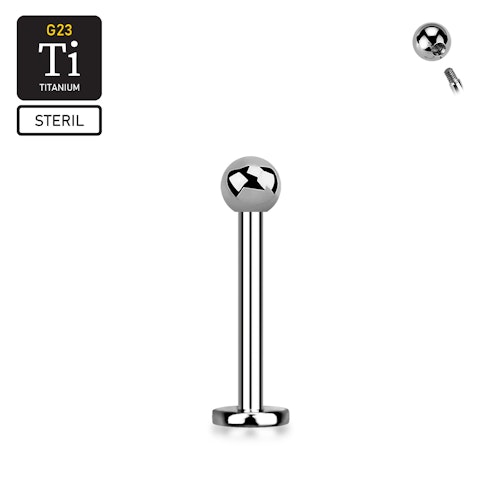 Steril titanium labret / Monroe 1.2mm med 2.5mm kula