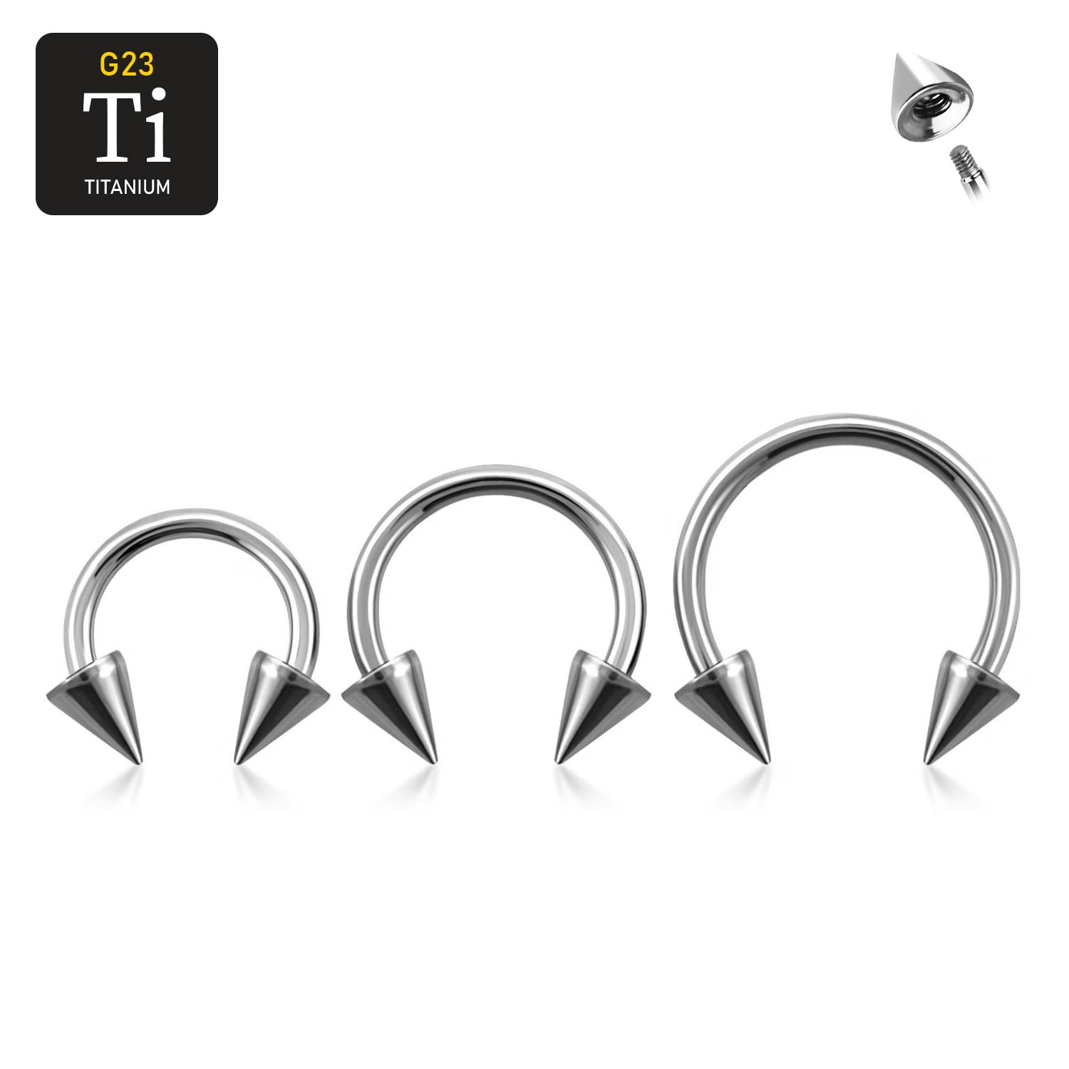 Titanium CBR utvändigt gängad 1.2mm med 4mm kon