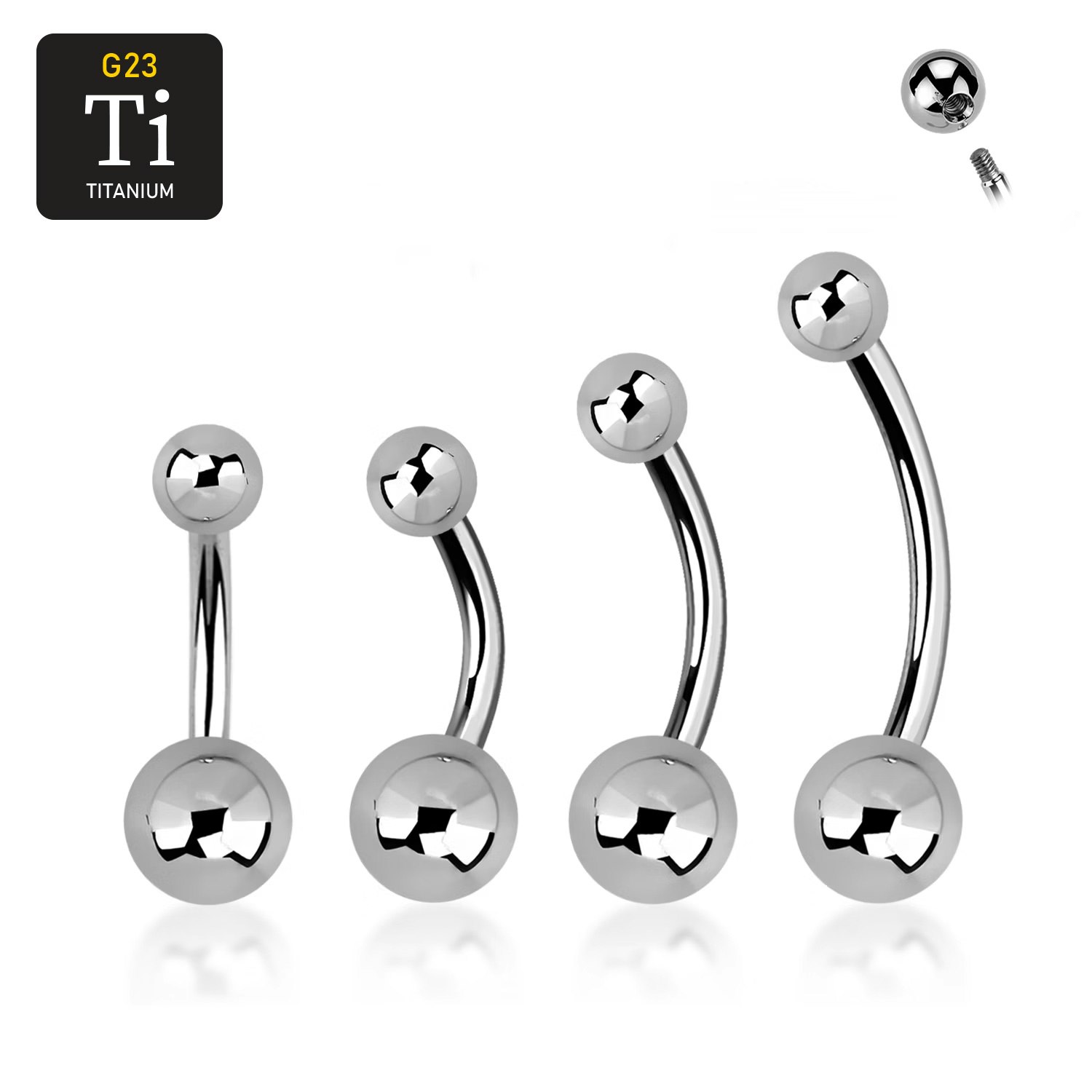 Titanium Banana 1.6mm med 4 & 6mm kula